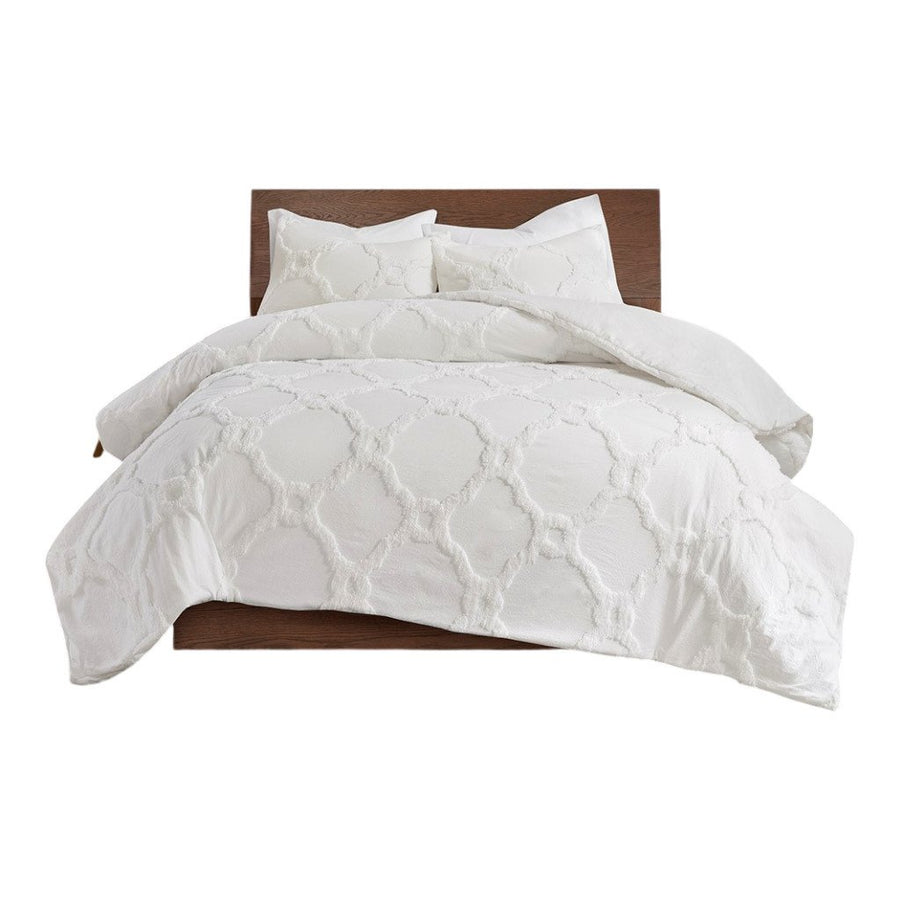 Gracie Mills Enrique 3-Piece Chenille Geometric Duvet Set - GRACE-11176 Image 1