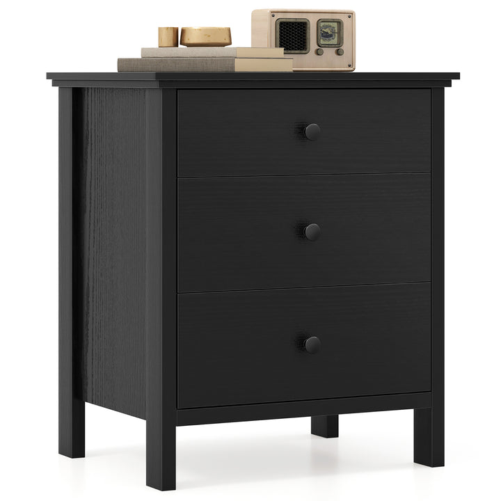 Nightstand w/ 3 Drawer for Bedroom Compact Storage Chest Modern Sofa Side Image 1