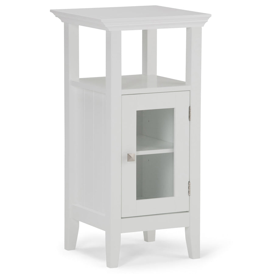 Acadian Floor Bath Cabinet White Rubberwood Storage 15in W x 30in H Image 1