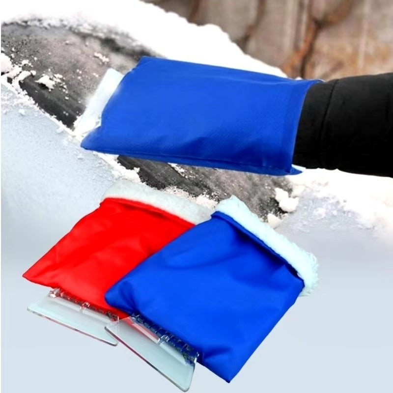 Ice and Snow Shovel With Plush Warm Gloves Cleaning Ice Scraper Removal Tool Image 2