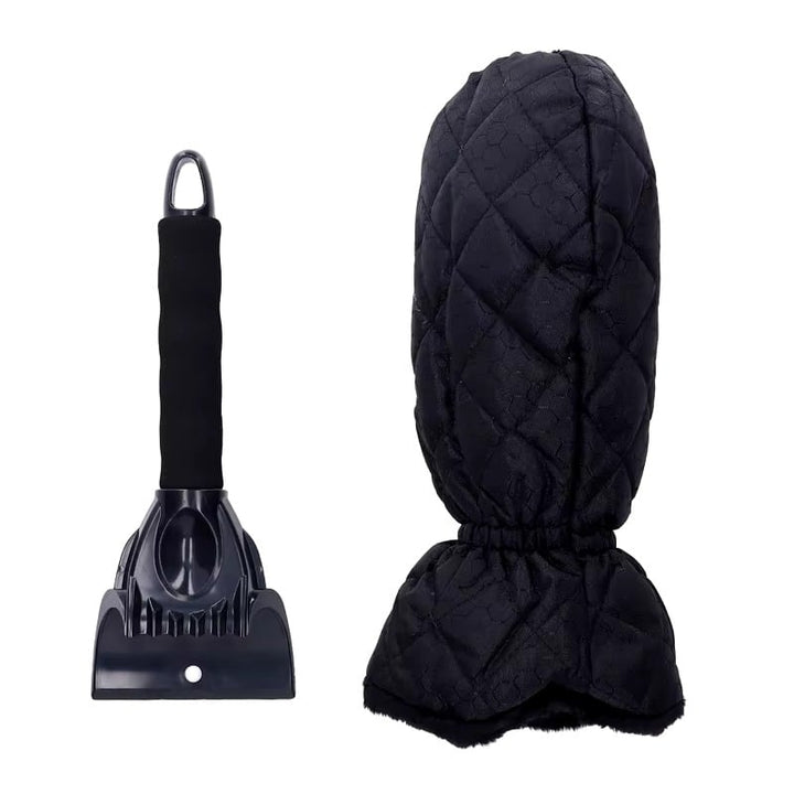 Car Windshield Ice Scraper Mitt Waterproof Snow Shovel Brush With Warm Gloves Image 7