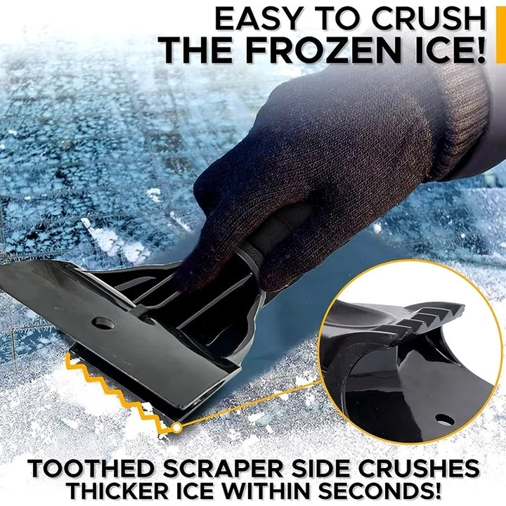 Car Windshield Ice Scraper Mitt Waterproof Snow Shovel Brush With Warm Gloves Image 4