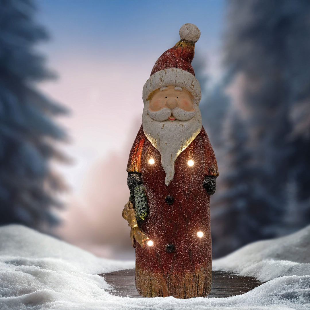 Sunnydaze Rustic Santa Indoor Pre-Lit LED Christmas Statue - 24 in Image 6