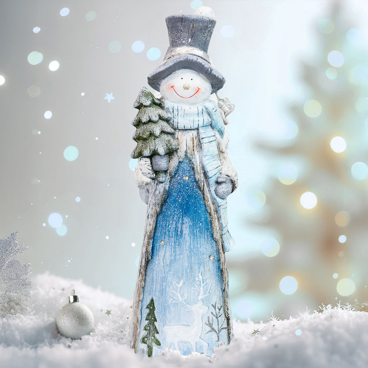 Sunnydaze Rustic Frosty Indoor Pre-Lit LED Christmas Statue - 26 in Image 4