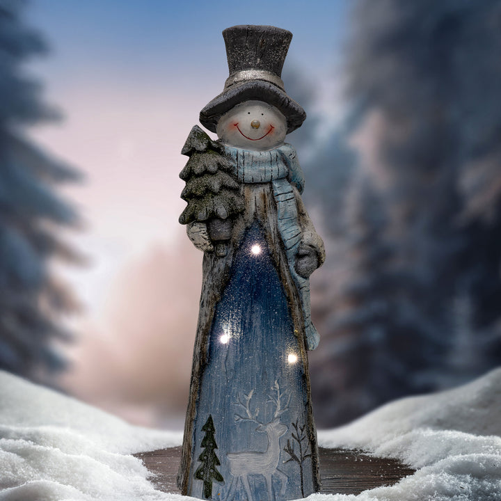 Sunnydaze Rustic Frosty Indoor Pre-Lit LED Christmas Statue - 26 in Image 7