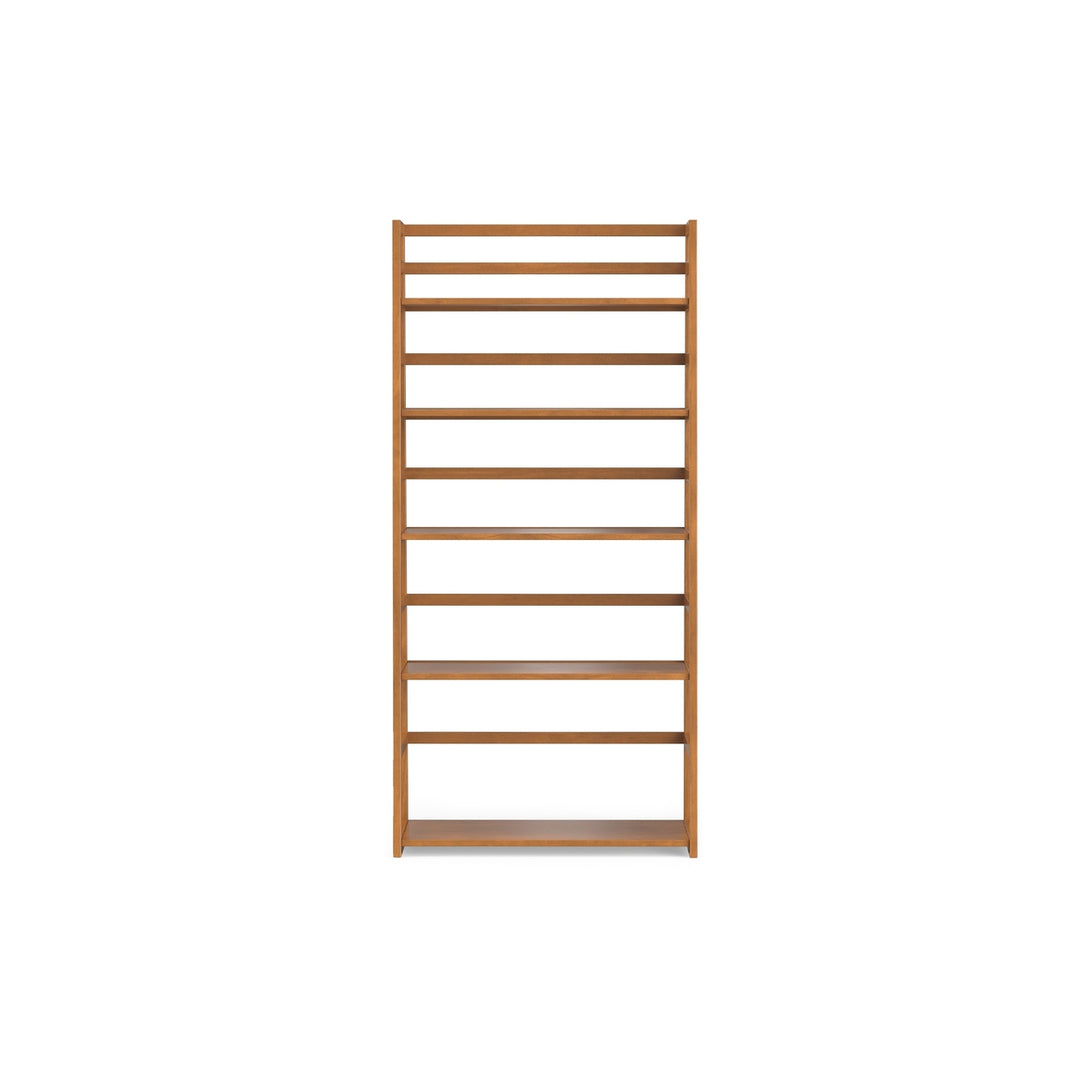 Acadian Ladder Shelf Bookcase Solid Wood Rustic 4 Shelf Storage Unit 30in W Image 5