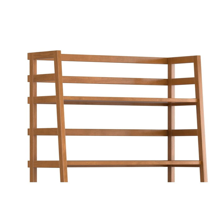 Acadian Ladder Shelf Bookcase Solid Wood Rustic 4 Shelf Storage Unit 30in W Image 6