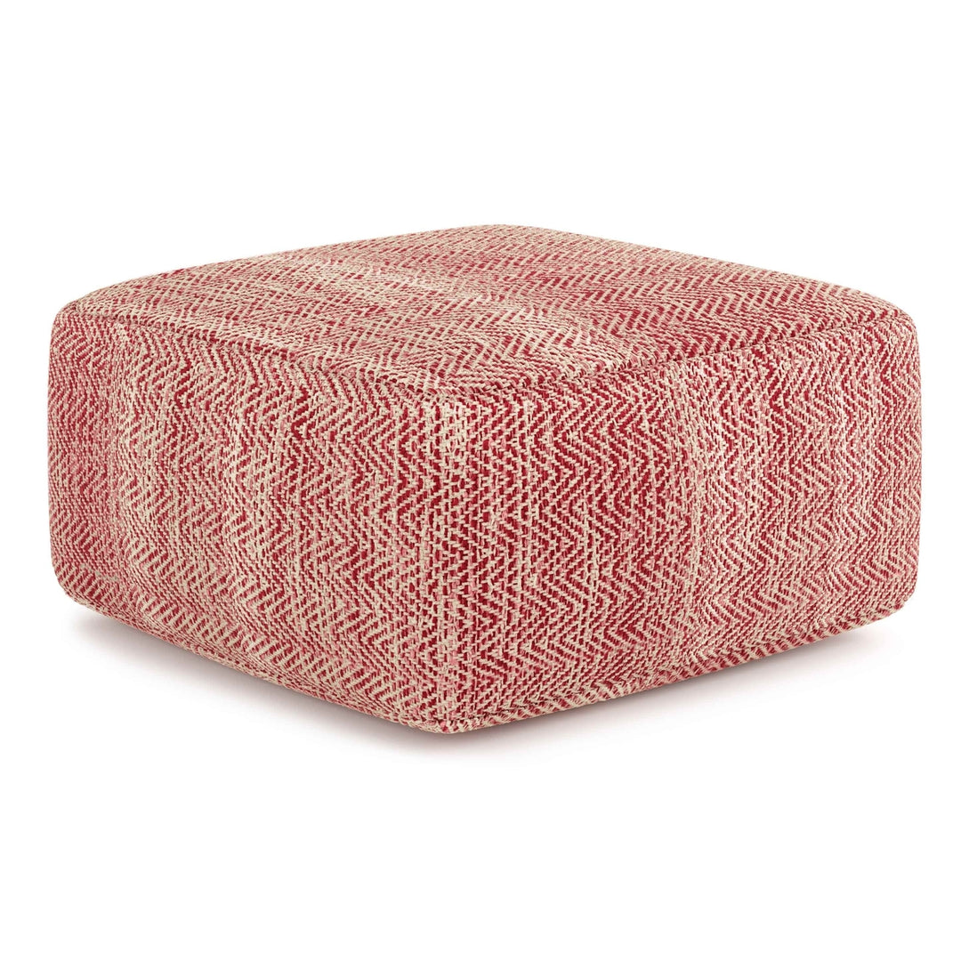 Nate Cube Pouf Cotton Handwoven 20x20x10 Multi-functional Accent Seat Beige Image 3