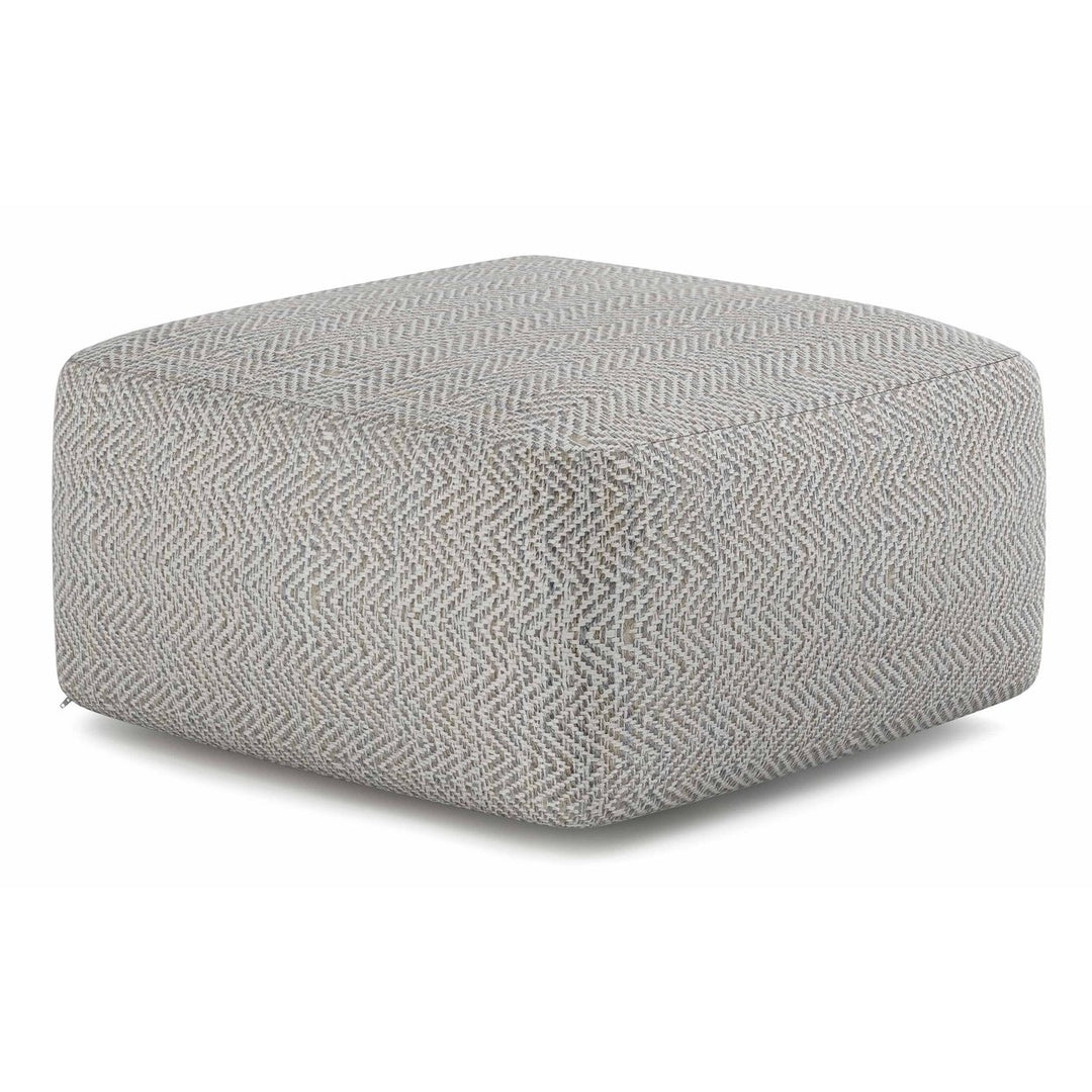 Nate Cube Pouf Cotton Handwoven 20x20x10 Multi-functional Accent Seat Beige Image 1