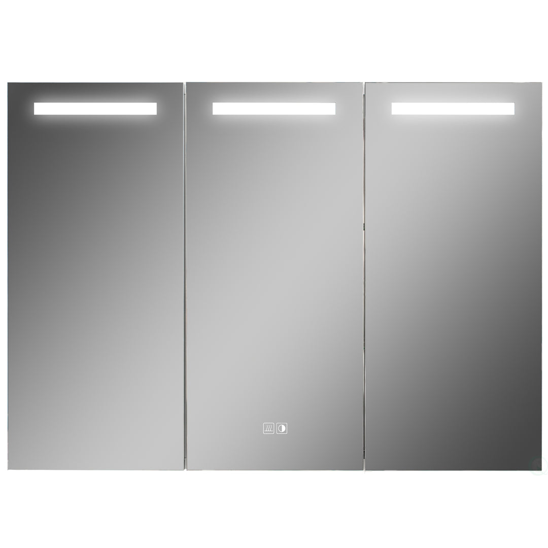 3-Door Bathroom Medicine Cabinet with Anti-Fog LED Mirror, Waterproof Aluminum, Surface or Recessed Mount, 2 Adjustable Image 6