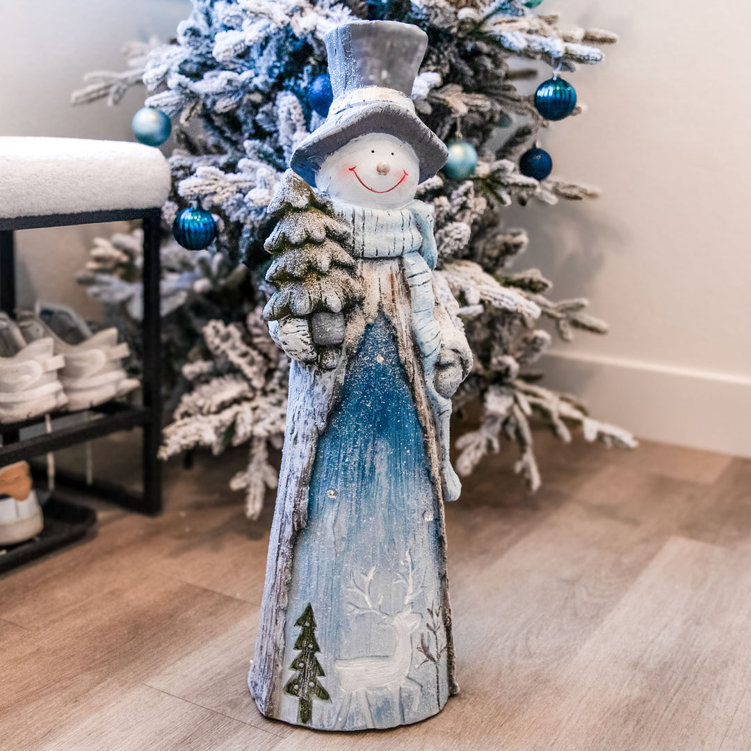 Sunnydaze Rustic Frosty Indoor Pre-Lit LED Christmas Statue - 26 in Image 5