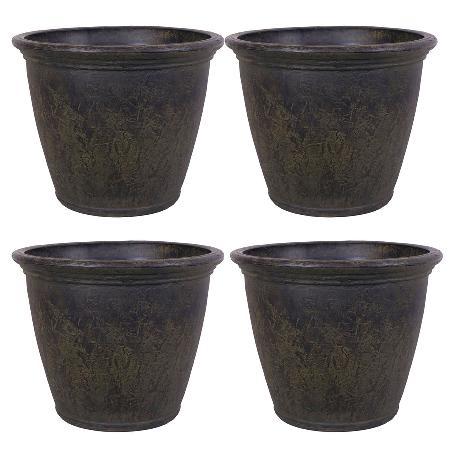 Sunnydaze 24 in Anjelica Unbreakable Polyresin Planter - Sable - Set of 4 Image 1