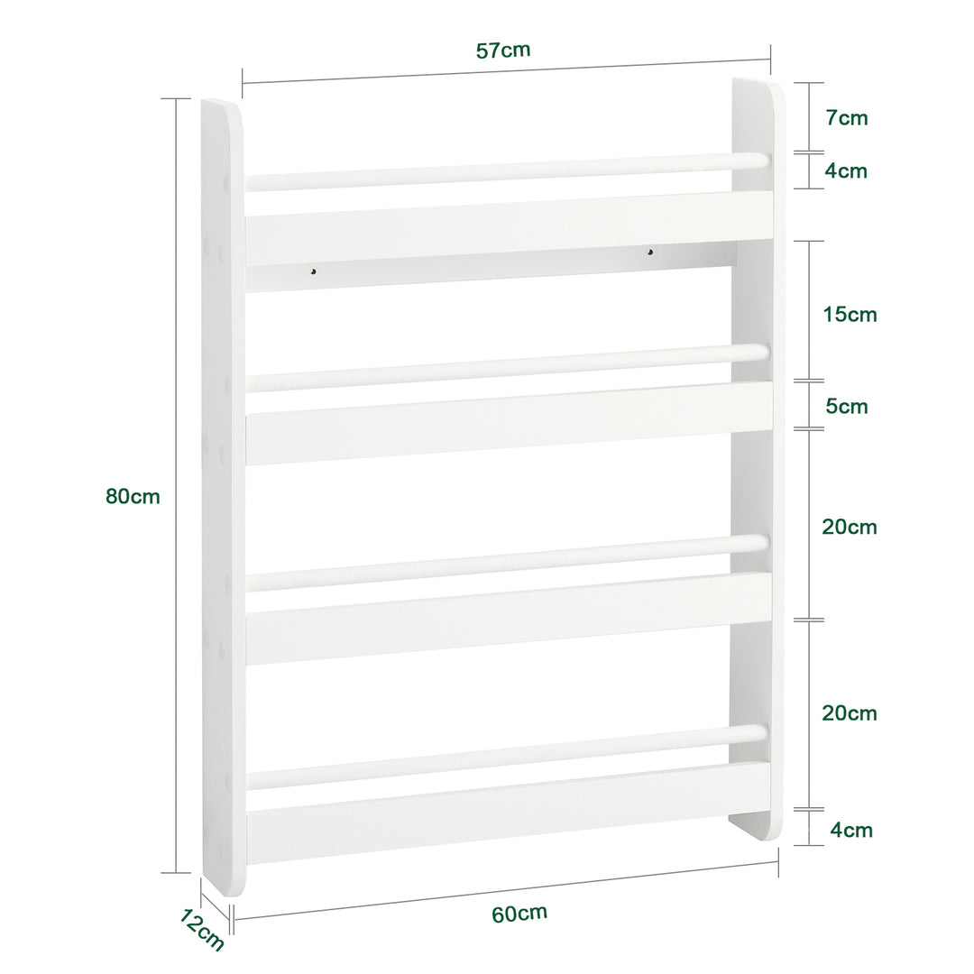 Haotian KMB08-K-W Childrens Bookshelf 4 Compartments Storage Organizer Flat Pack Image 4