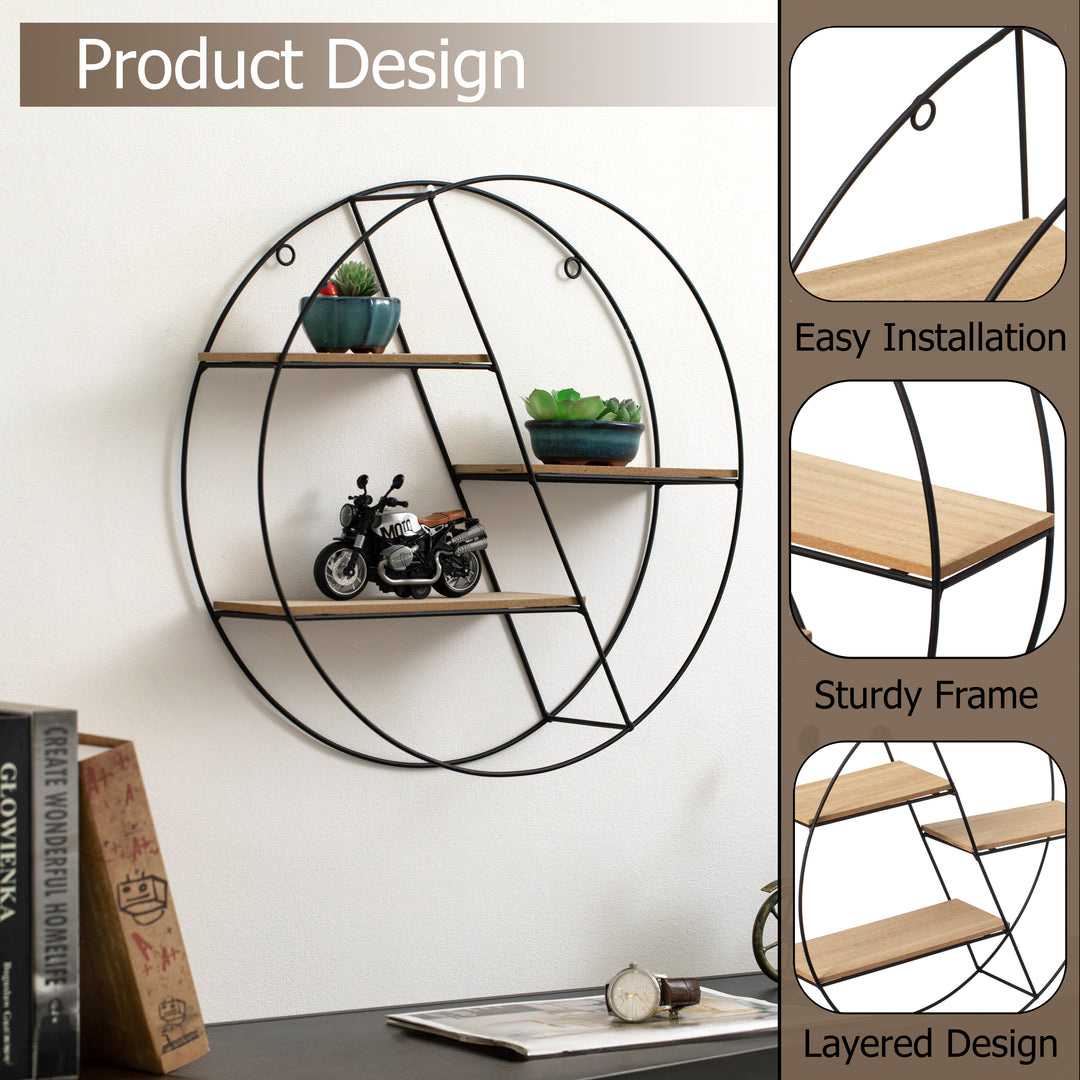 Vintiquewise Modern Decorative Wall Shelf - Stylish Multi-Functional Metal Display for Image 9