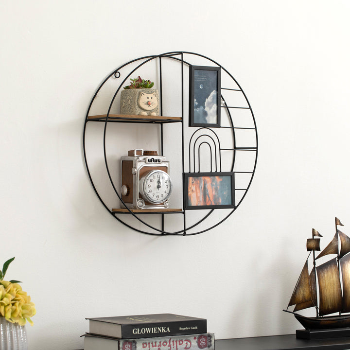 Vintiquewise Modern Decorative Wall Shelf - Stylish Multi-Functional Metal Display for Image 11