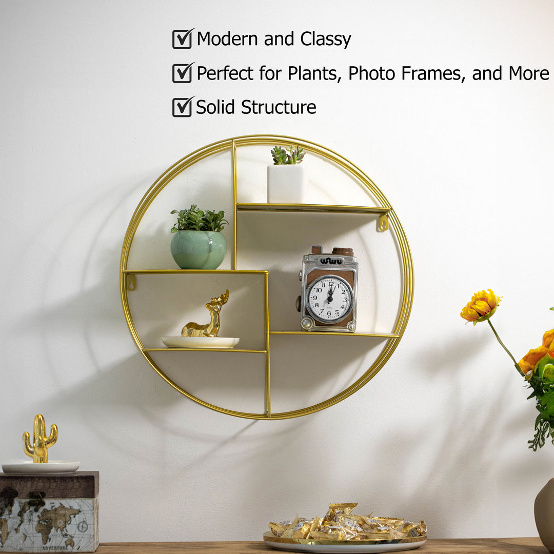 Vintiquewise Modern Decorative Wall Shelf - Stylish Multi-Functional Metal Display for Image 12