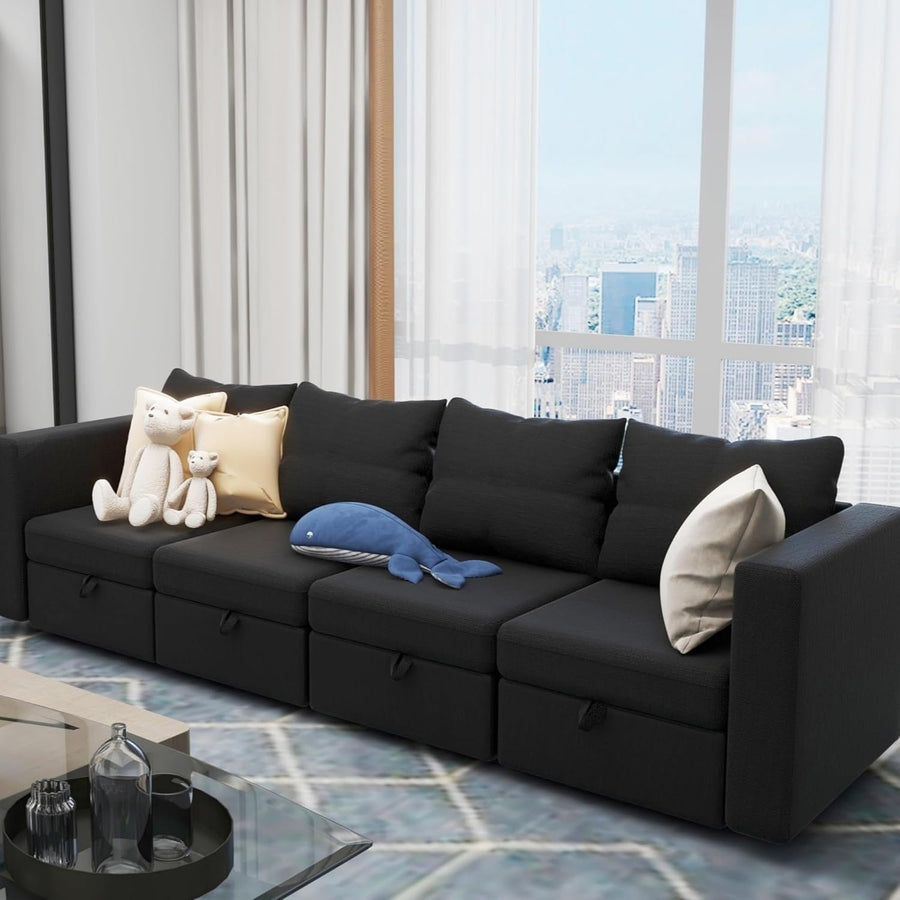 Modular Sectional Couch 4-Seater Sectional Couches with Storage Sectionals Modular Sofa Sectionals Couch for Livingroom Image 1