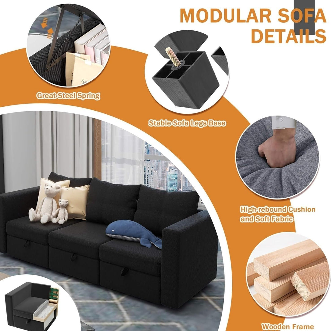 Modular Sectional Couch 4-Seater Sectional Couches with Storage Sectionals Modular Sofa Sectionals Couch for Livingroom Image 4