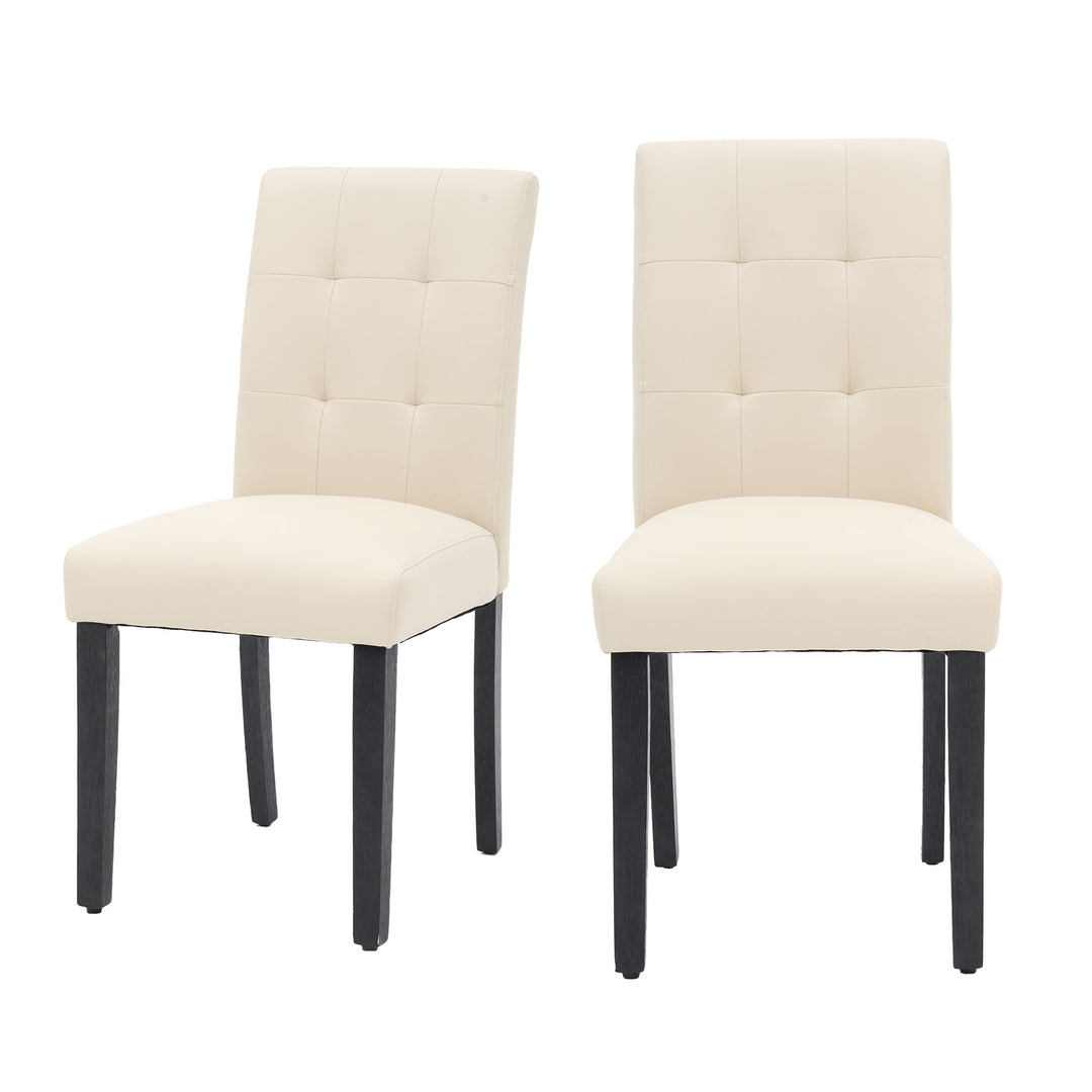 Modern Faux Leather Dining Chairs Set of 2 Kitchen Chairs  Sleek and Sophisticated Home Chair Image 3