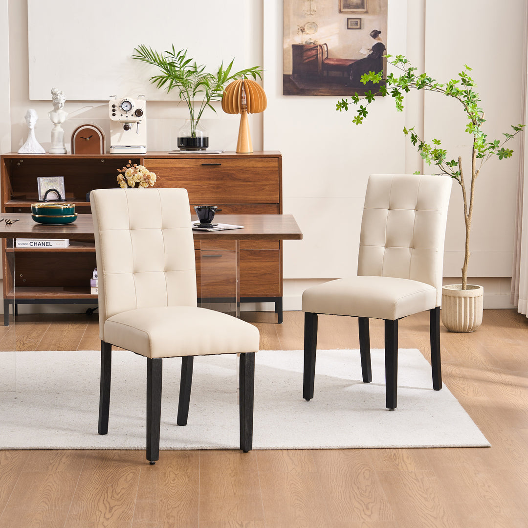 Modern Faux Leather Dining Chairs Set of 2 Kitchen Chairs  Sleek and Sophisticated Home Chair Image 1