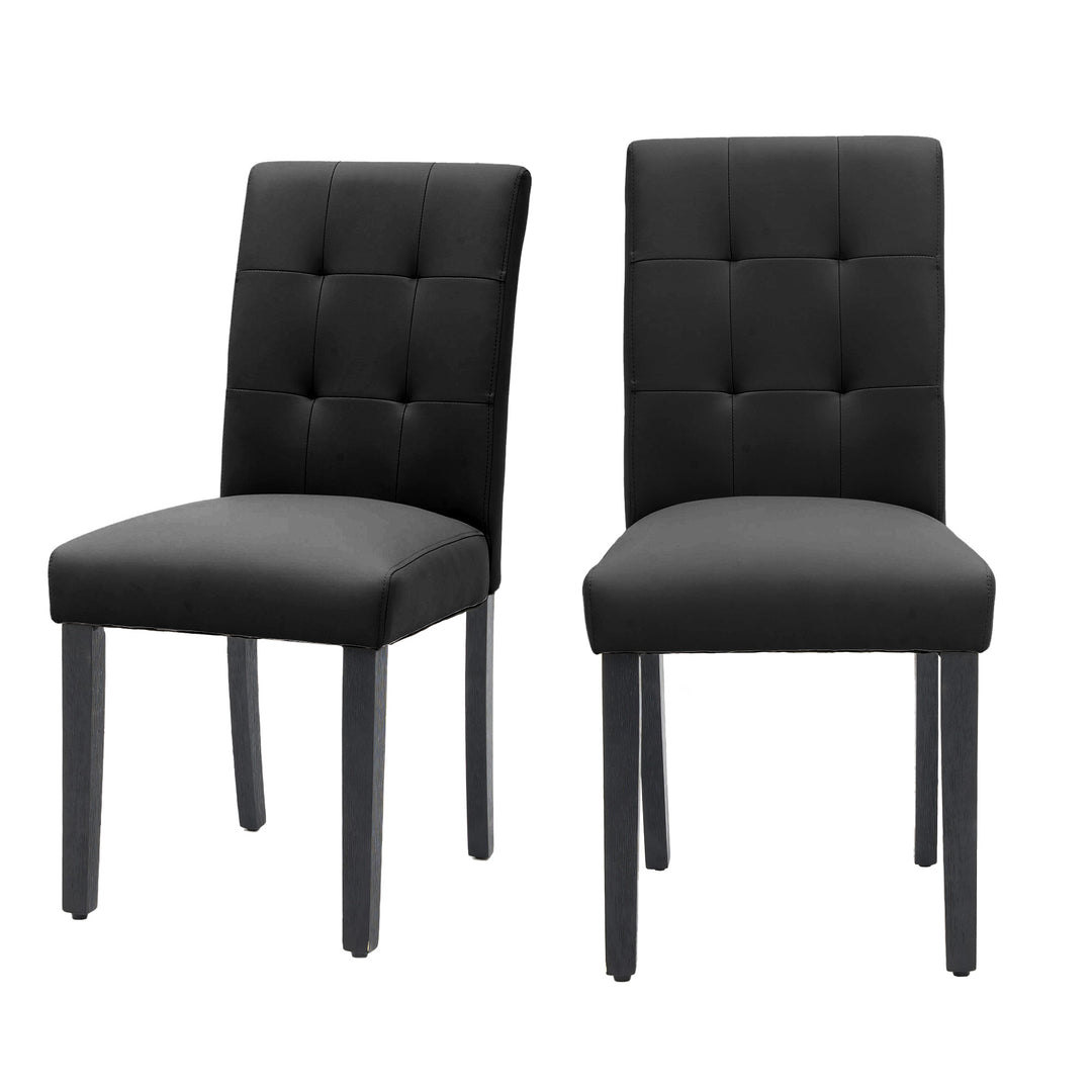 Modern Faux Leather Dining Chairs Set of 2 Kitchen Chairs  Sleek and Sophisticated Home Chair Image 7