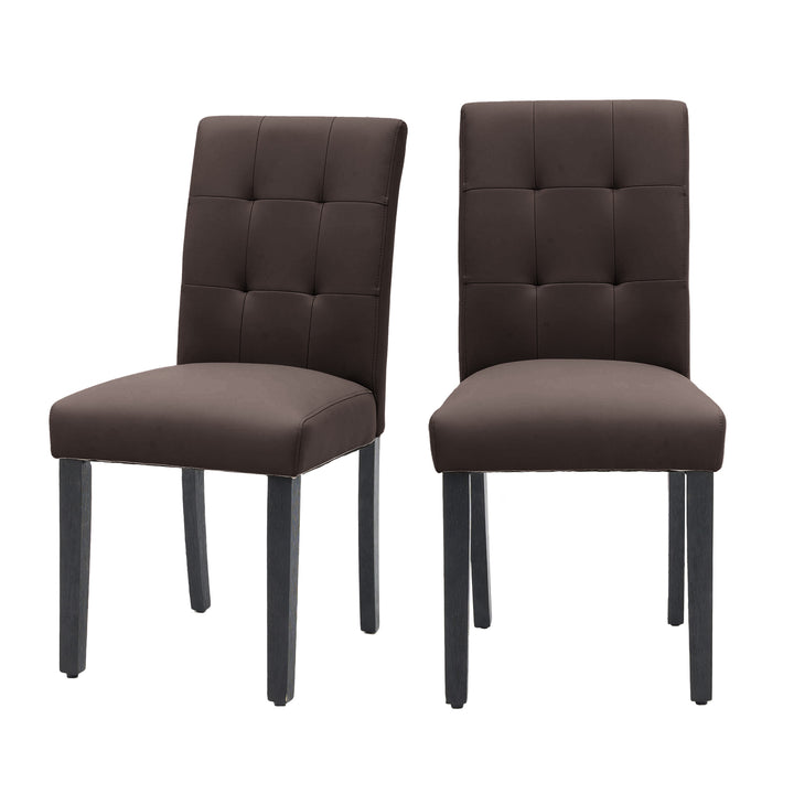 Modern Faux Leather Dining Chairs Set of 2 Kitchen Chairs  Sleek and Sophisticated Home Chair Image 10