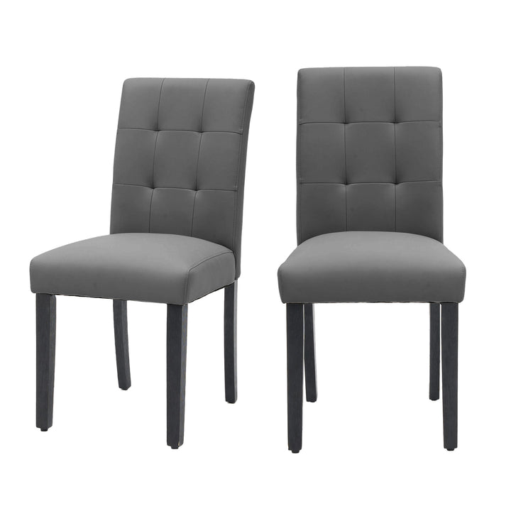 Modern Faux Leather Dining Chairs Set of 2 Kitchen Chairs  Sleek and Sophisticated Home Chair Image 12