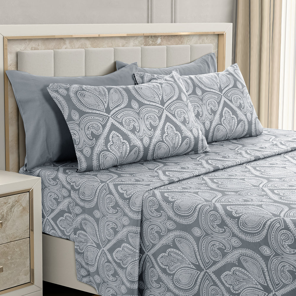 Paisley Printed - Deep Pocket Premier Microfiber 6 Piece Bed Sheet set Image 2