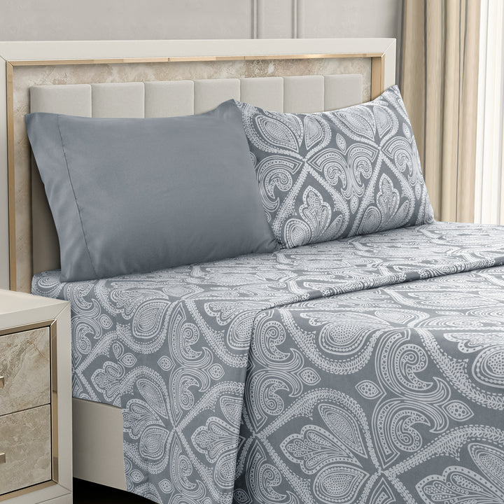 Paisley Printed - Deep Pocket Premier Microfiber 6 Piece Bed Sheet set Image 6