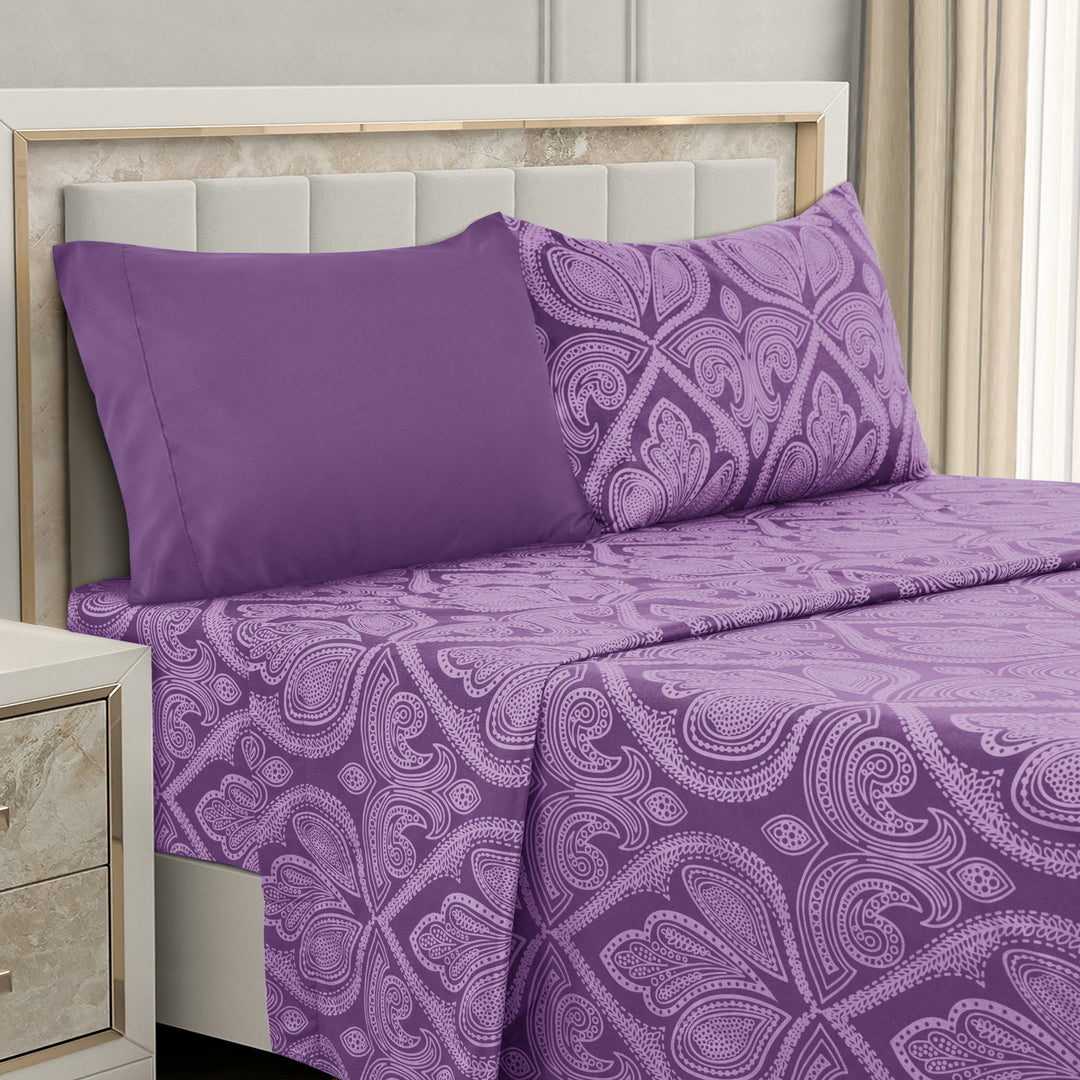 Paisley Printed - Deep Pocket Premier Microfiber 6 Piece Bed Sheet set Image 12