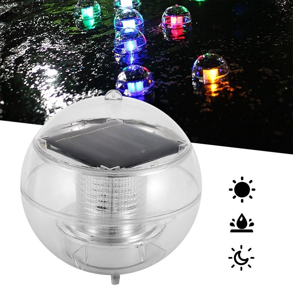 2-Pack Floating Solar Color Changing Lamps for Pool, Garden Image 2