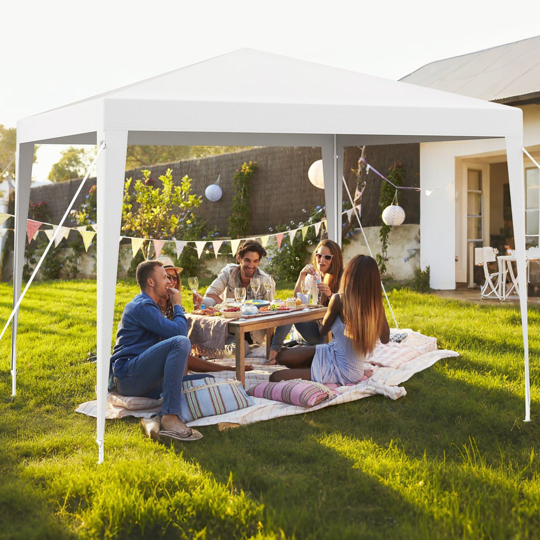 10 FT X 10 FT Canopy Tent Heavy Duty Gazebo Shelter White Outdoor Image 2