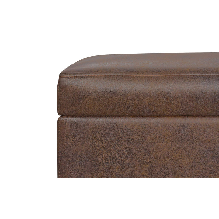 Shiloh Small Storage Ottoman in Distressed Vegan Leather Image 8