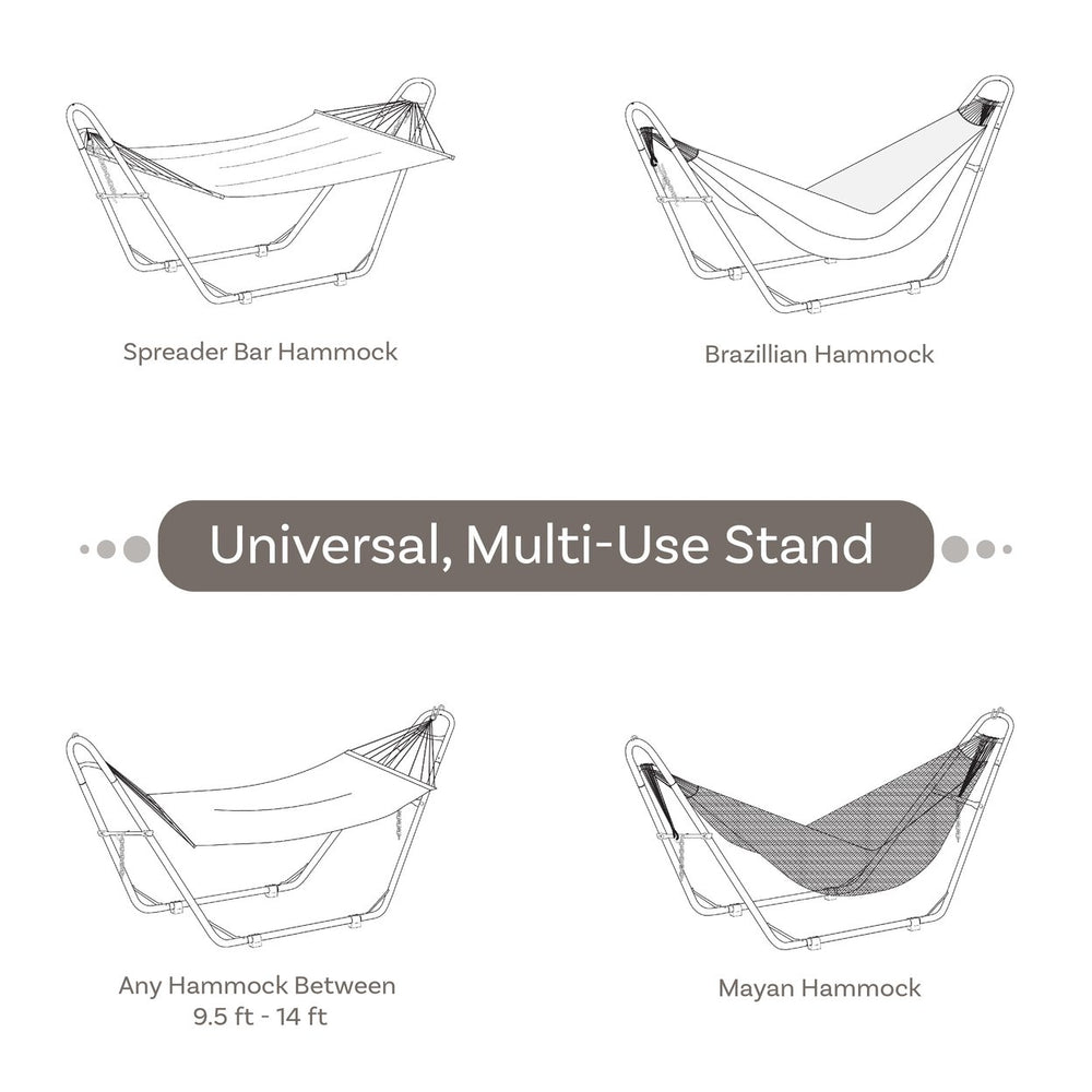 Sunnydaze Powder-Coated Steel Universal Hammock Stand - Bronze - 124 in Image 2