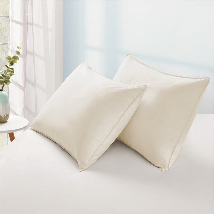 Puredown 2 Pack White Goose Feather Pillows Medium Firm Standard Size Image 9