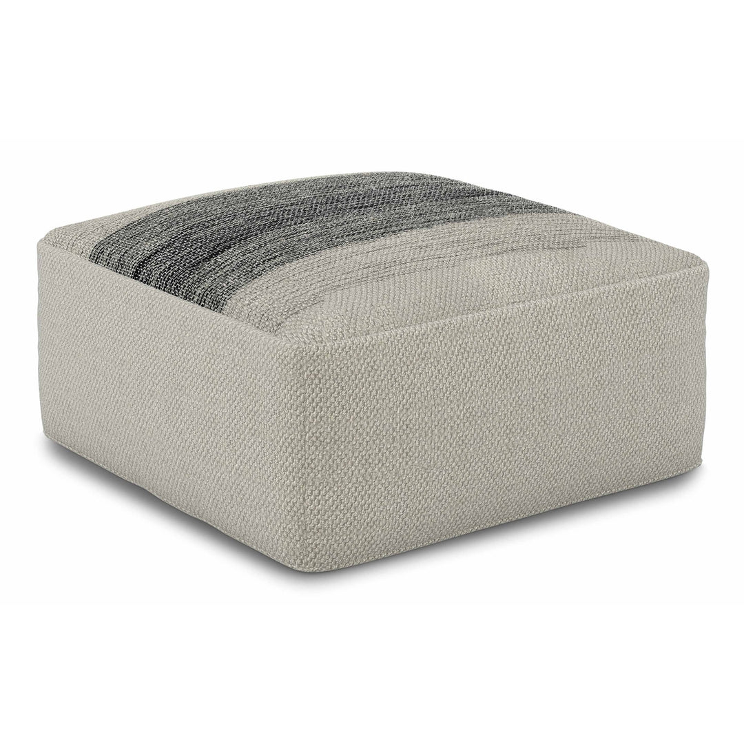 Sabella Square Woven Pouf Indoor Outdoor Grey Striped 20x20 Eco-Friendly Image 1