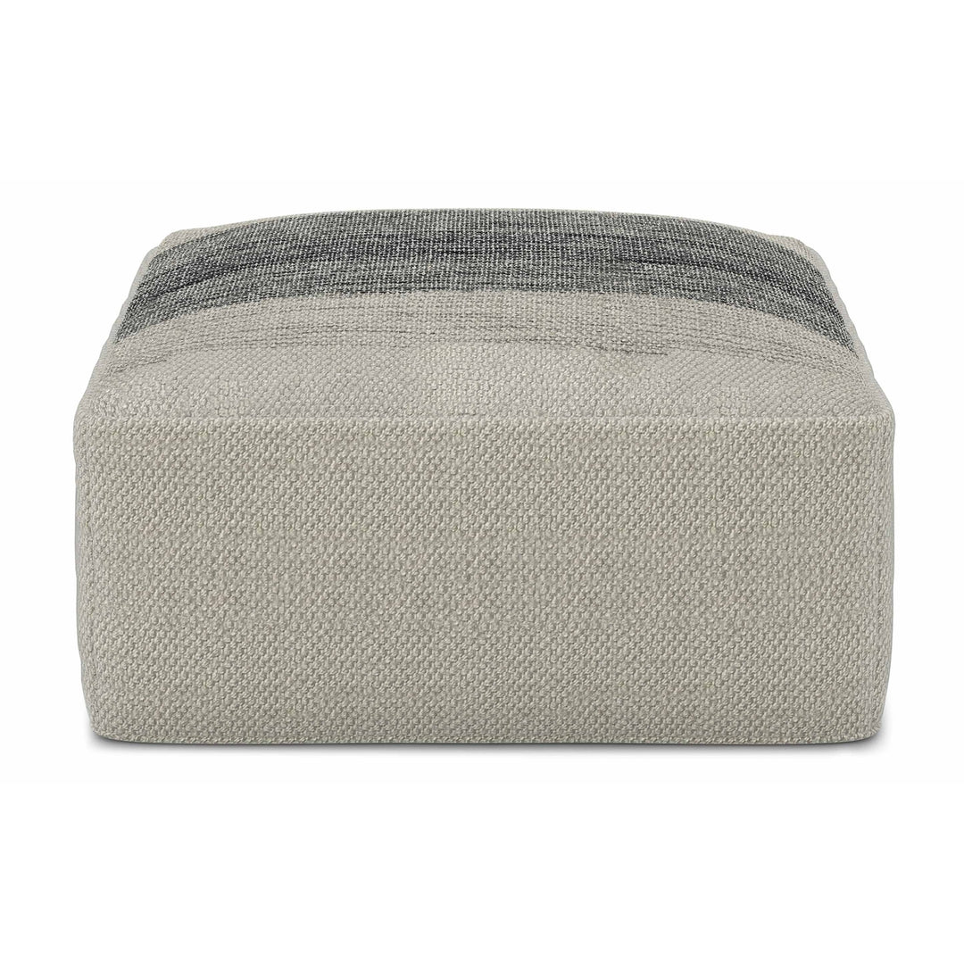 Sabella Square Woven Pouf Indoor Outdoor Grey Striped 20x20 Eco-Friendly Image 3