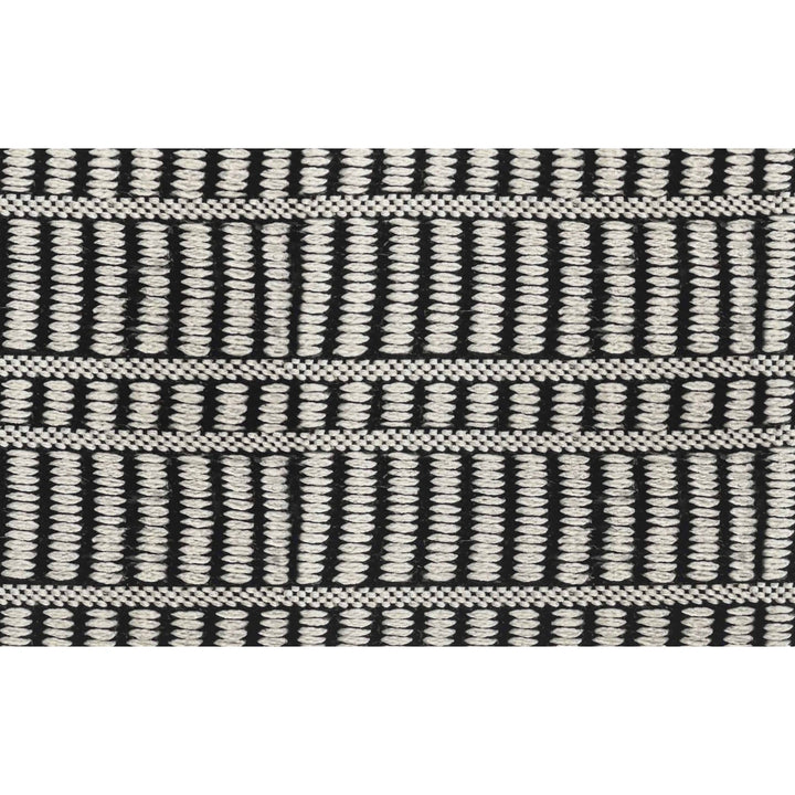 Safford Indoor Outdoor Pouf 20in Woven Polyester Black White Striped Eco Friendly Image 8