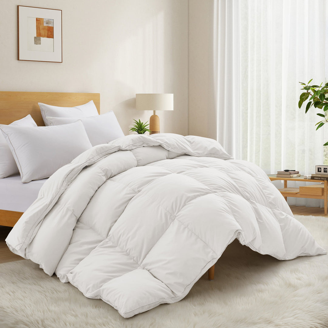 Peace Nest Goose Feather Down Fiber Comforter - Ultra Warmth Winter Duvet Insert - Hotel Luxury Bedding Comforter Heavy Image 6