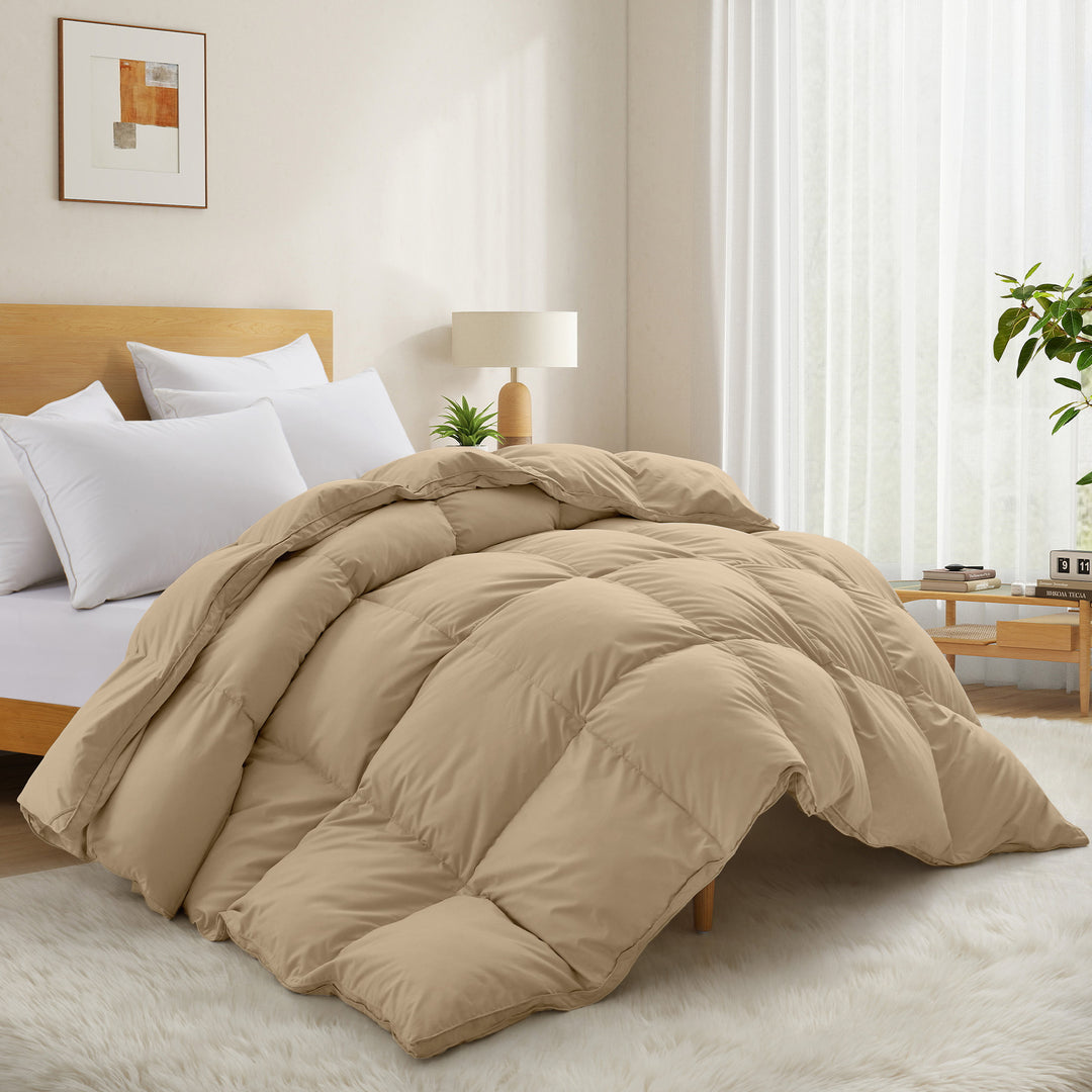 Peace Nest Goose Feather Down Fiber Comforter - Ultra Warmth Winter Duvet Insert - Hotel Luxury Bedding Comforter Heavy Image 10