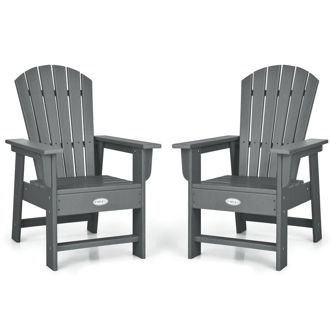 Set of 2 Kids Patio Adirondack Chair Armchair Weather Resistance Outdoor Chair Image 1