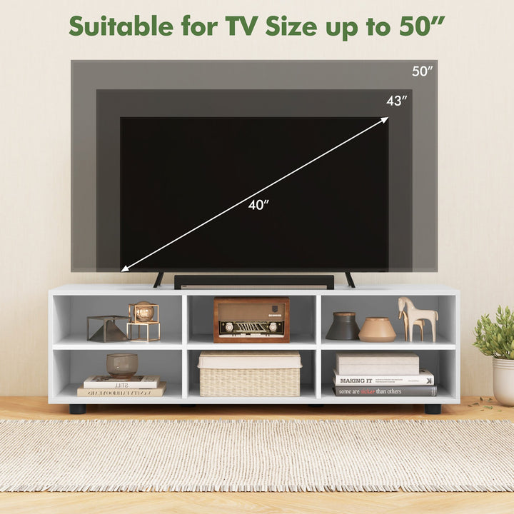 TV Cabinet for 50-Inch TV 42 TV Stand w/ 3 Adjustable Shelves Grommet and Cable Hole Image 5