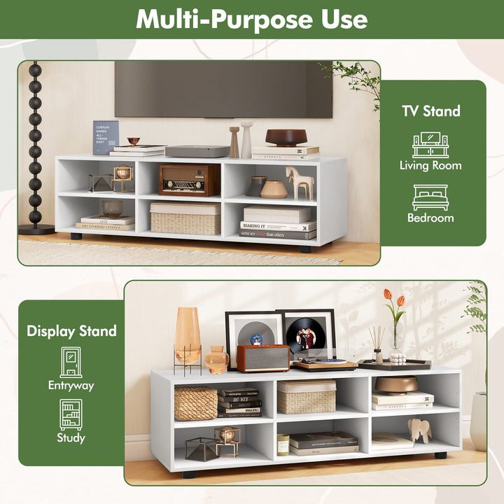 TV Cabinet for 50-Inch TV 42 TV Stand w/ 3 Adjustable Shelves Grommet and Cable Hole Image 6