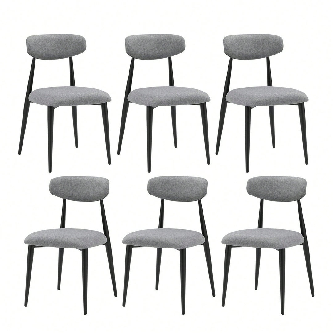 (Set Of 6) Dining Chairs, Upholstered Chairs With Metal Legs For Kitchen Dining Room Image 1