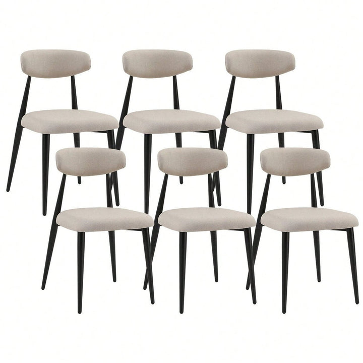 (Set Of 6) Dining Chairs, Upholstered Chairs With Metal Legs For Kitchen Dining Room Image 1