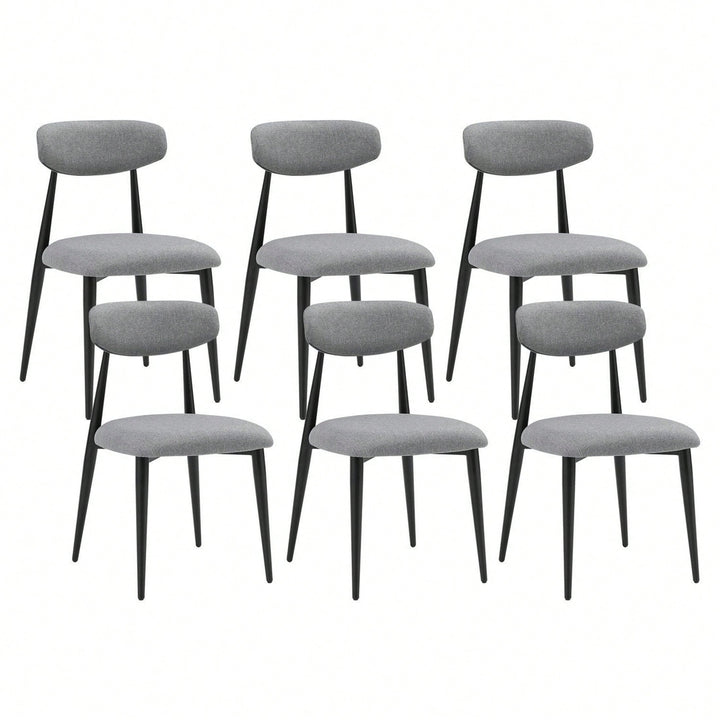 (Set Of 6) Dining Chairs, Upholstered Chairs With Metal Legs For Kitchen Dining Room Image 3