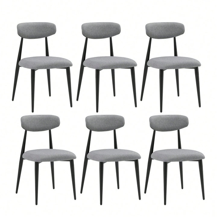 (Set Of 6) Dining Chairs, Upholstered Chairs With Metal Legs For Kitchen Dining Room Image 4