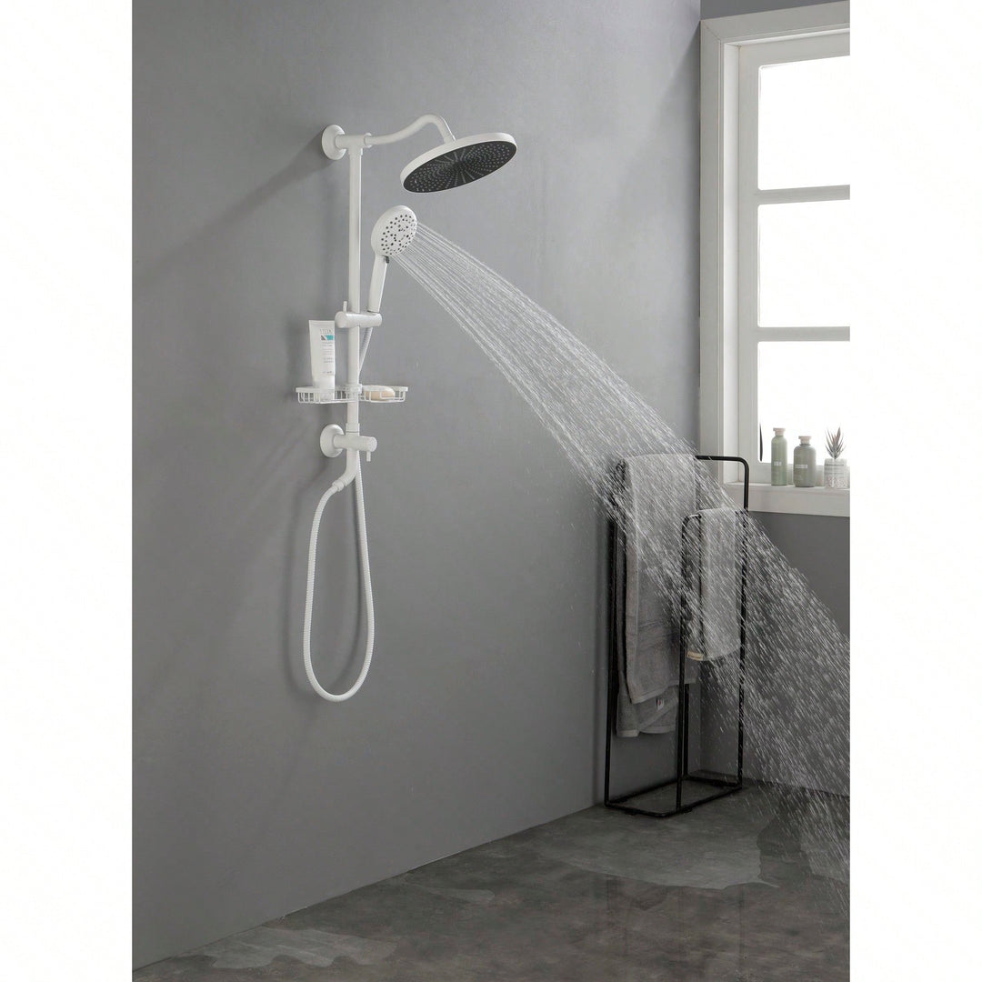 10" Rain Showerhead, 4-Function Hand Shower, Adjustable Slide Bar And Soap Dish Image 4