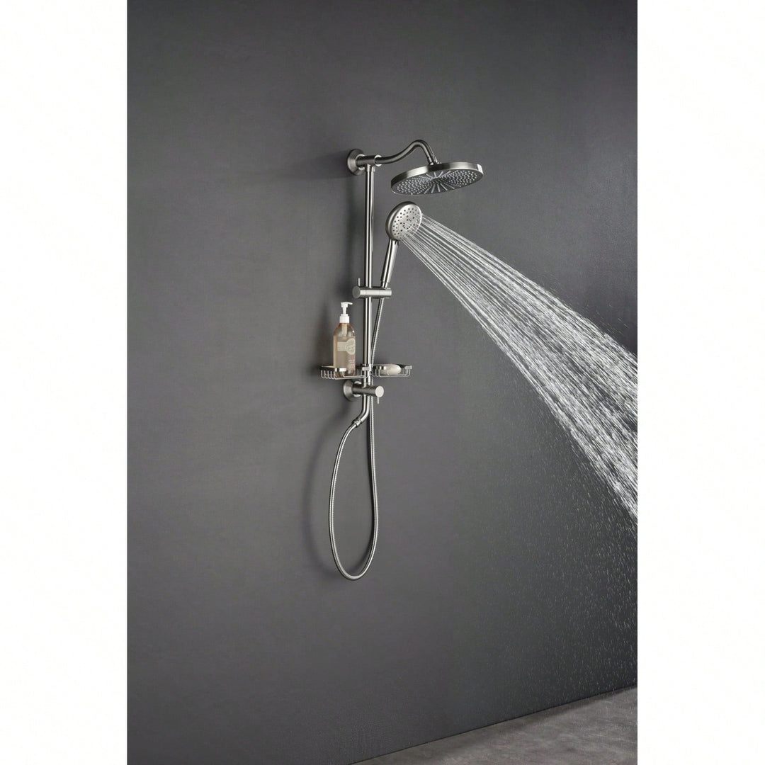 10" Rain Showerhead, 4-Function Hand Shower, Adjustable Slide Bar And Soap Dish Image 11