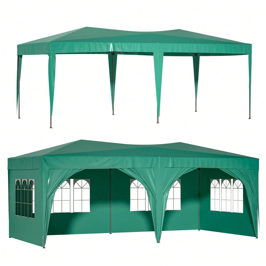 10x20 Heavy Duty Pop Up Canopy Tent with 6 Waterproof Sidewalls for Outdoor Events and Parties Image 1